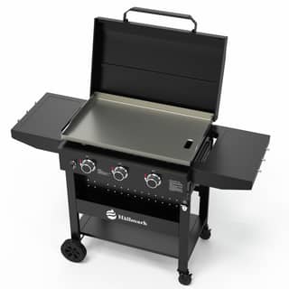 Hällmark stekbord med tre gasolbrännare och sidobord