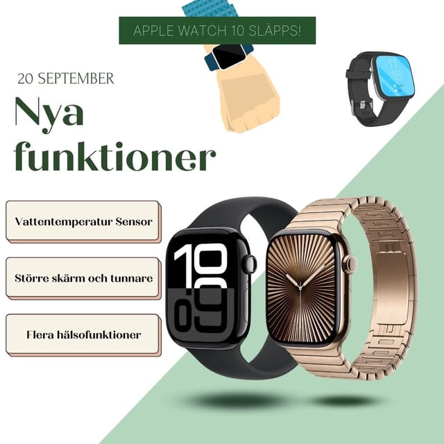Apple Watch X släpper i september: Större skärm och tunnare design