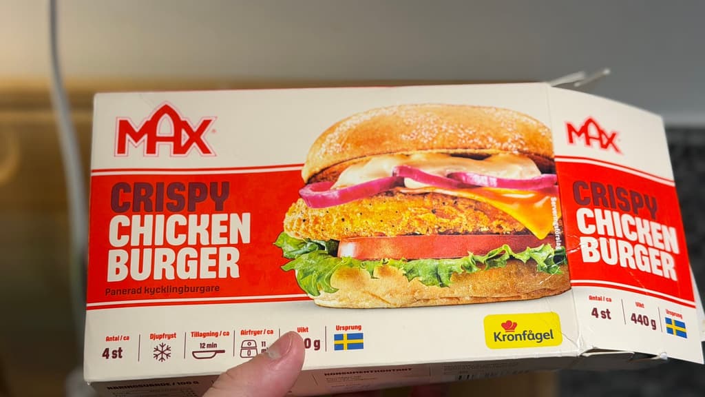 Max Crispy Chicken Burger förpackning