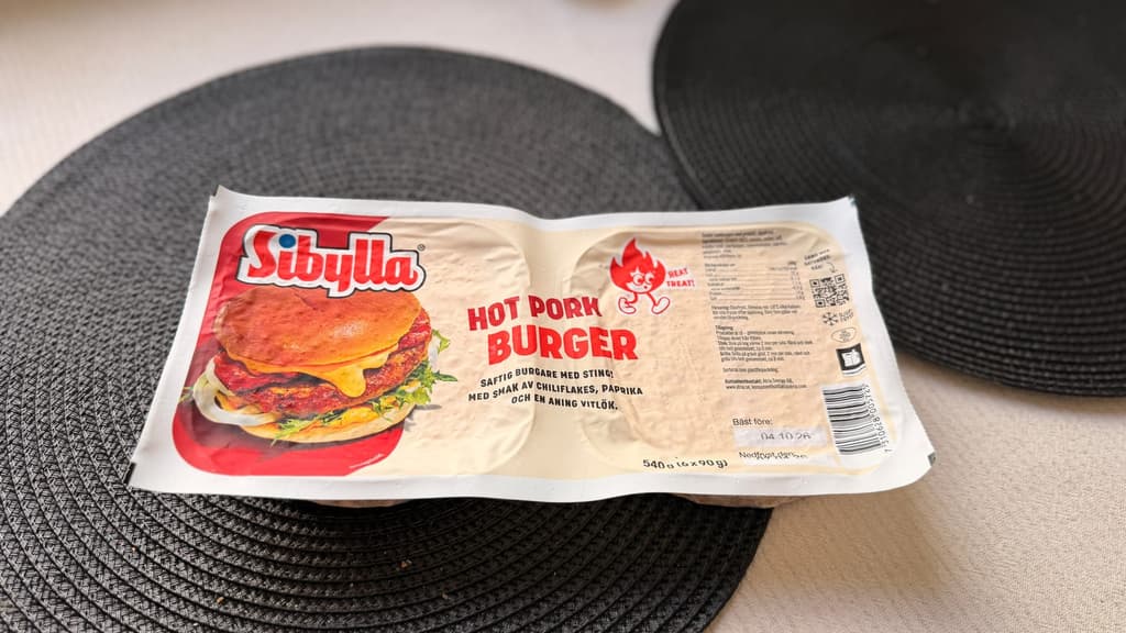 Sibylla Hot Pork Burger förpackning
