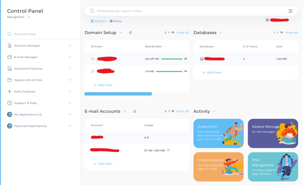 directadmin panel hos inleed