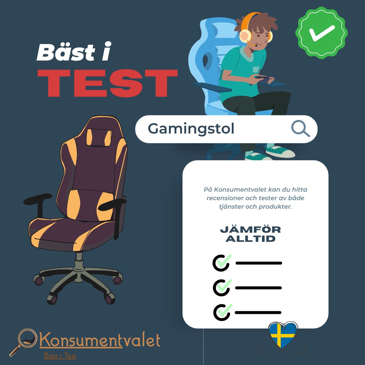 Gamingstol bäst i test 2024