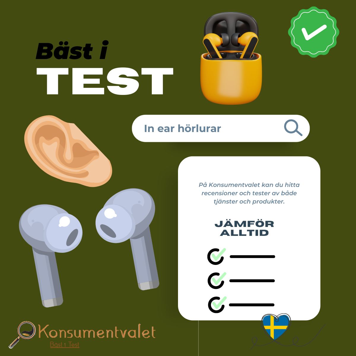 In ear hörlurar bäst i test 2024