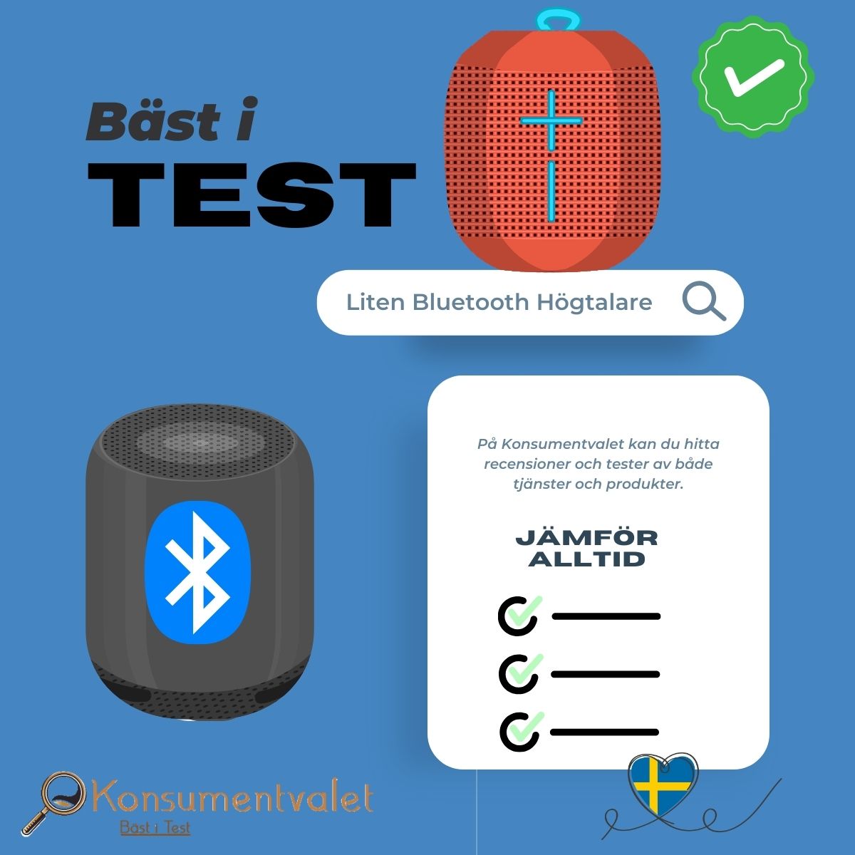 Liten bluetooth högtalare bäst i test 2024