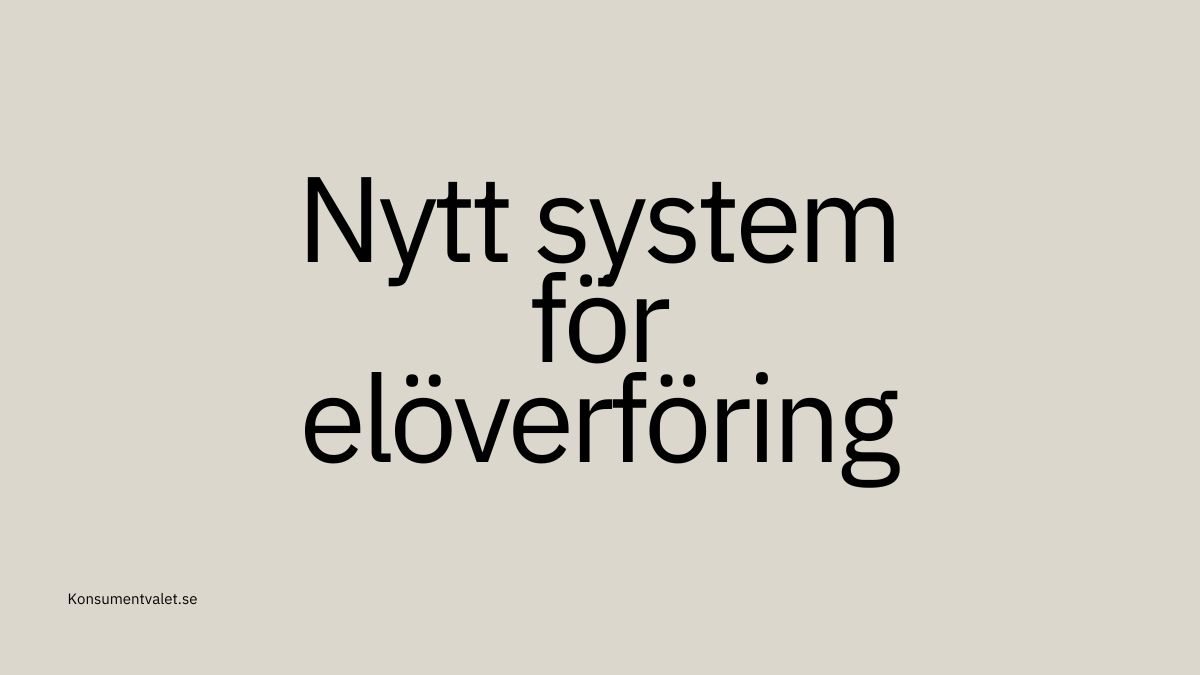 nytt system för elöverföring