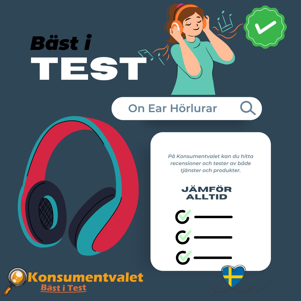 On ear hörlurar bäst i test 2024