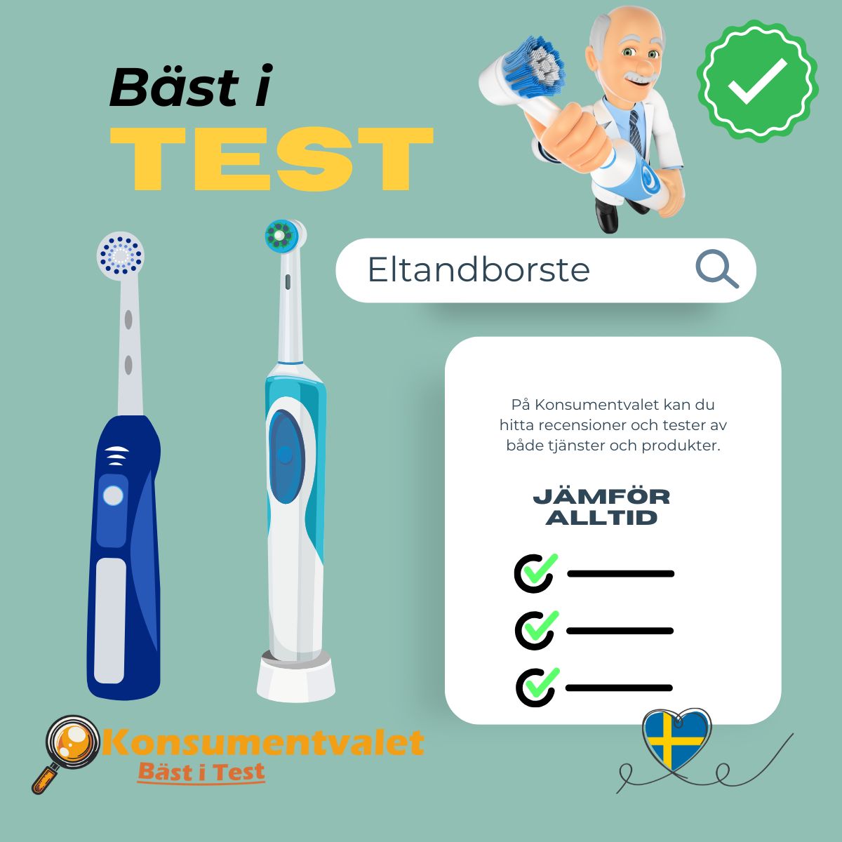 Eltandborste bäst i test