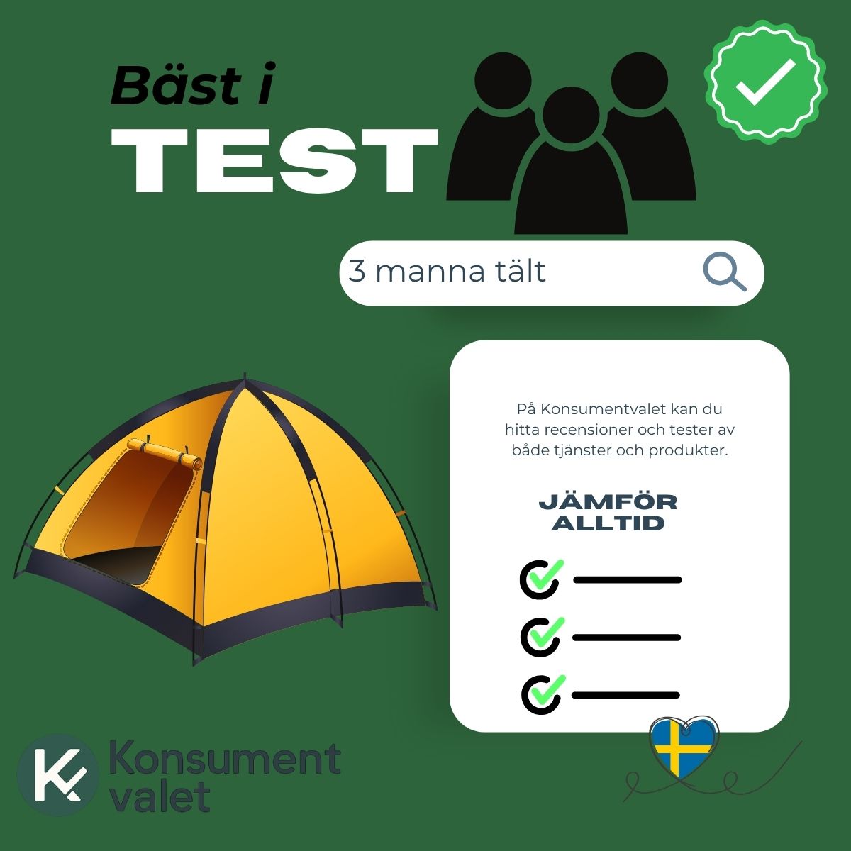 3 manna tält bäst i test