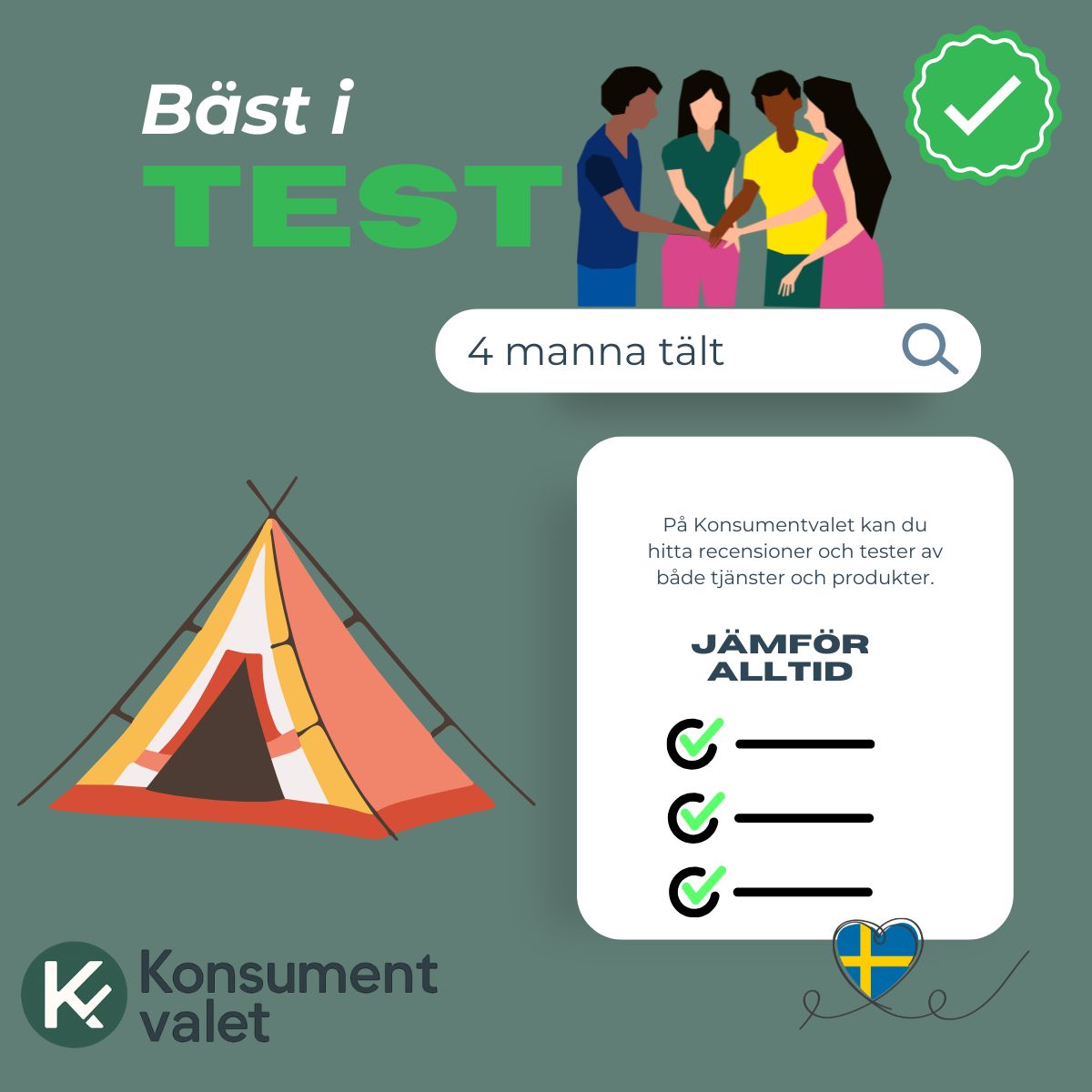 4 manna tält bäst i test