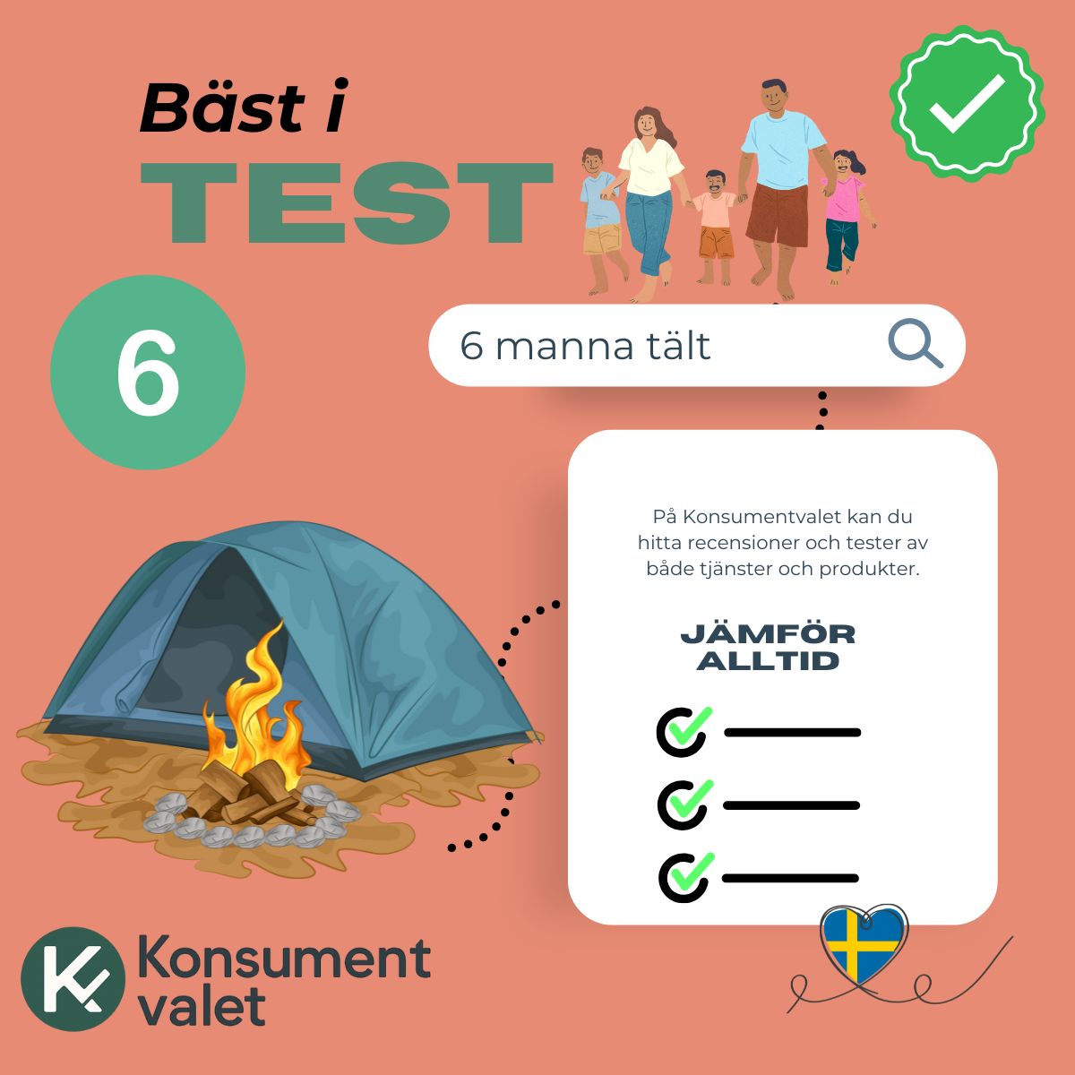 6 manna tält bäst i test