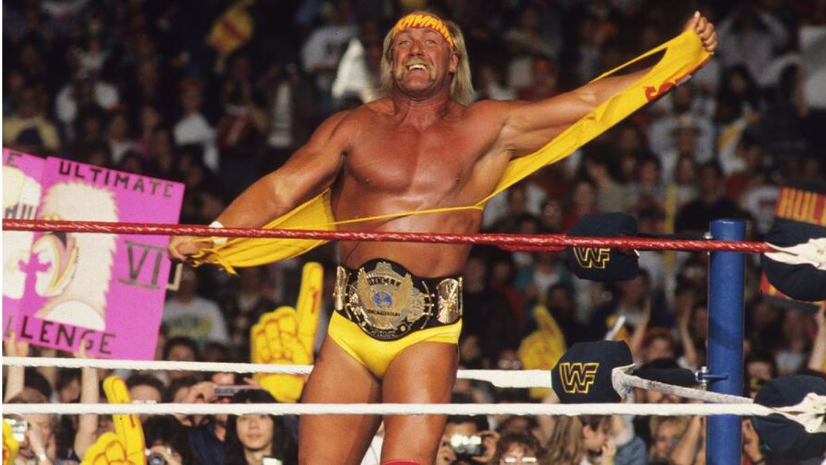 Bild på hulk hogan i en WWE match