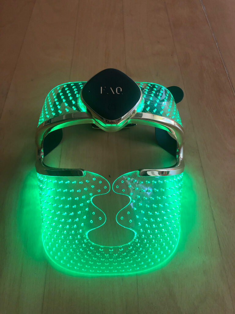 grönt ljus på led masken
