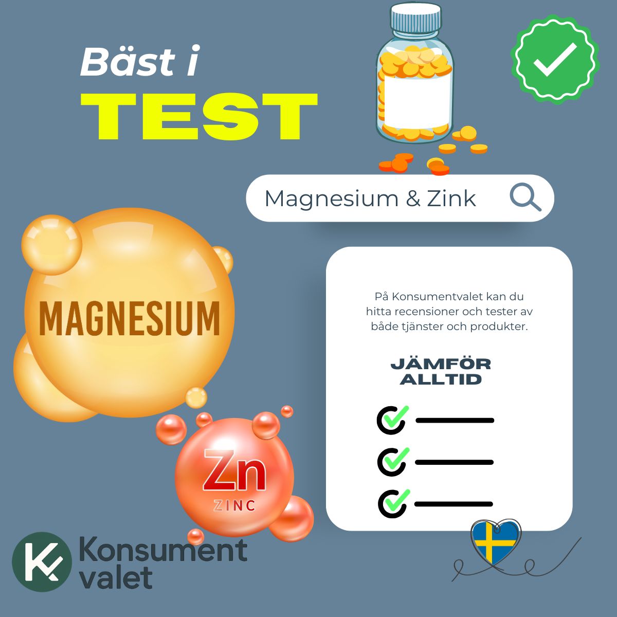 Magnesium zink bäst i test