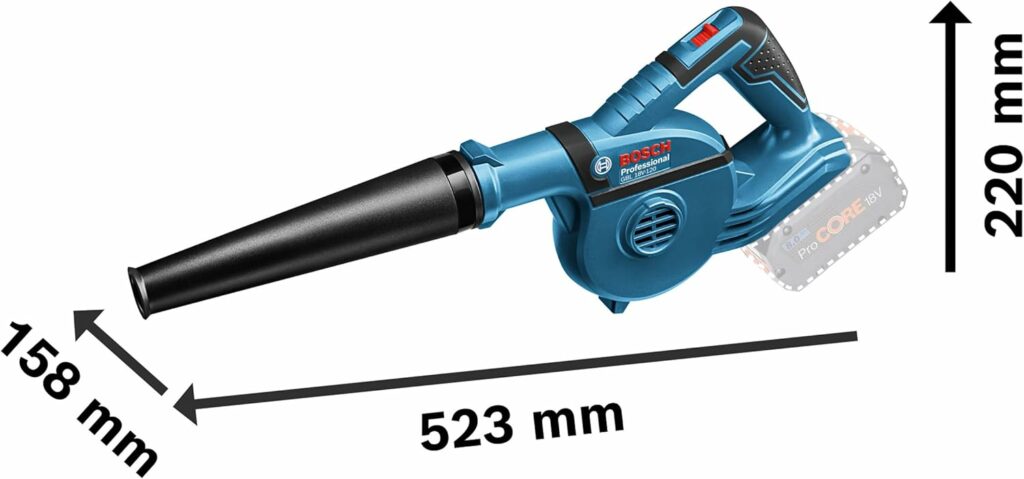 Bosch GBL 18V-120 storlek