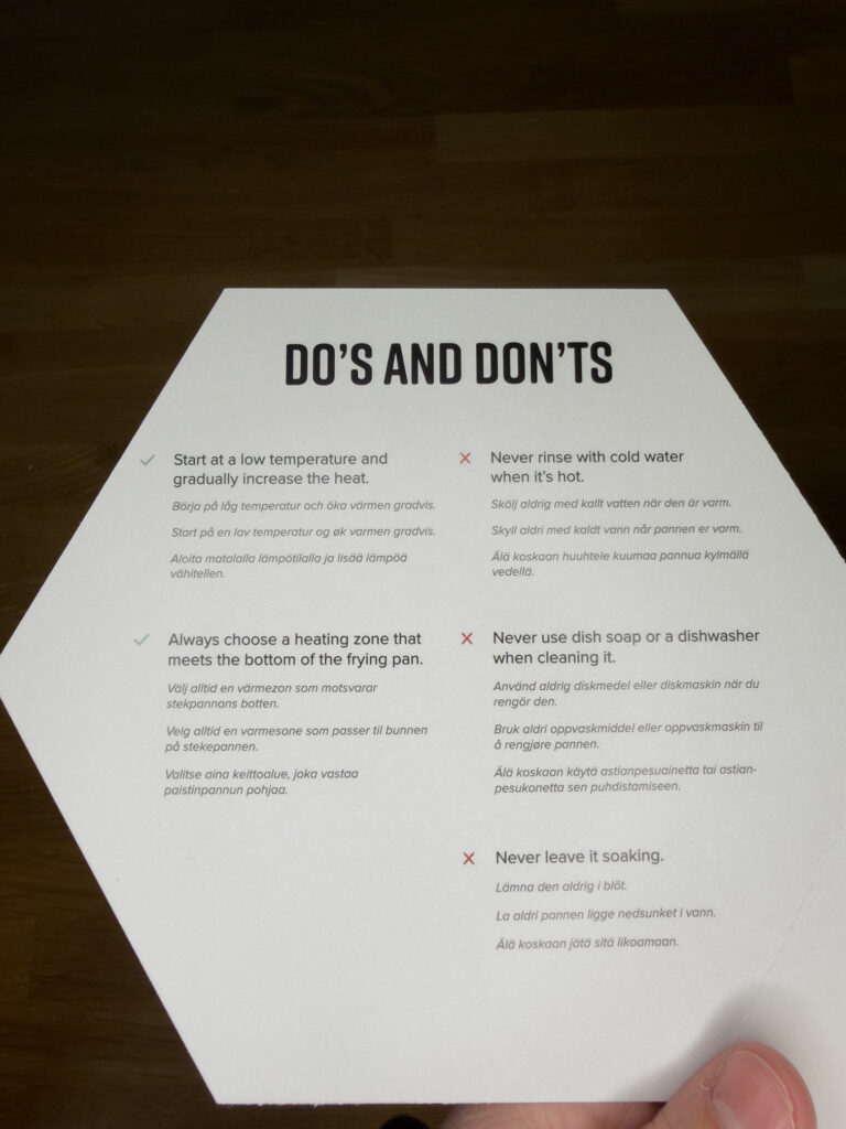 Papper Do's and Dont's för stekpanna