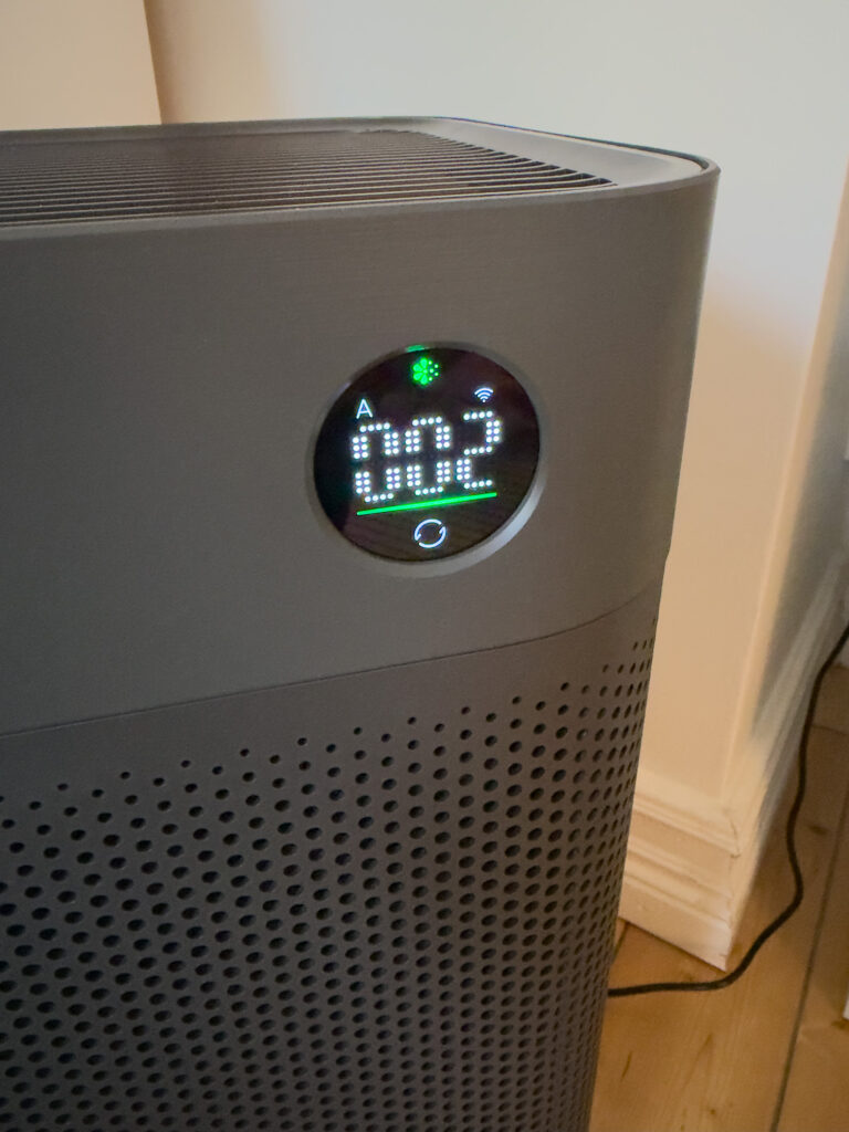 Touchpanel på luftrenare