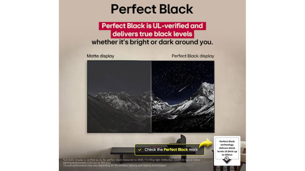LG 55 C5 4K OLED perfect black infografik