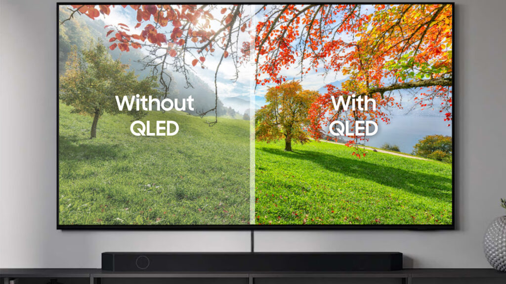 Samsung TQ50Q7FA med och utan qled